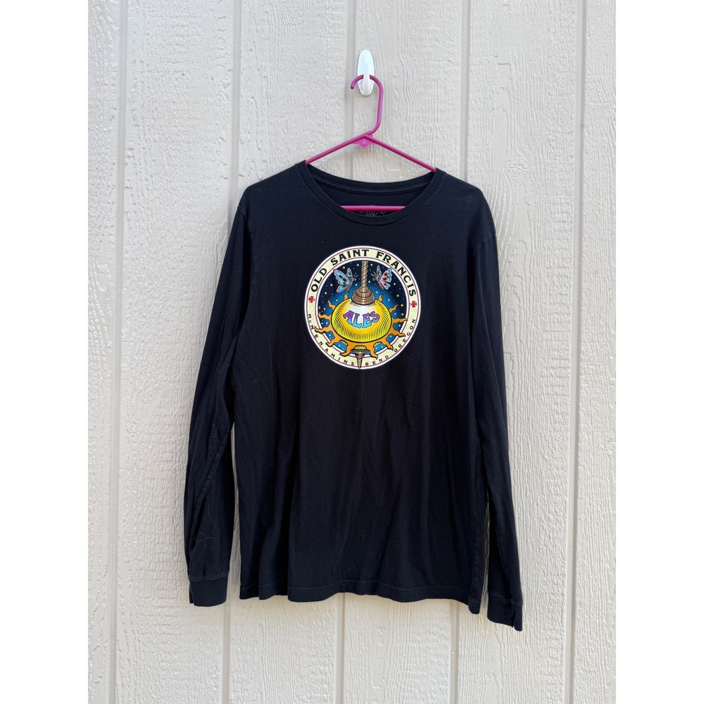 McMenamins Large Long Sleeve Shirt Bend Oregon Cotton Old Saint Francis Ales